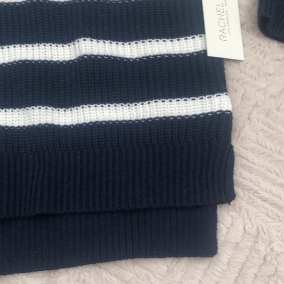 NEW Rachel Zoe Navy White Striped Knit Pullover Sweater - Picture 6 of 14